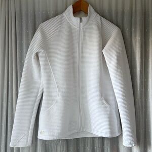 adidas Women's Ribbed White Golf Jacket